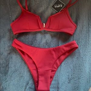 Maroon red bikini!